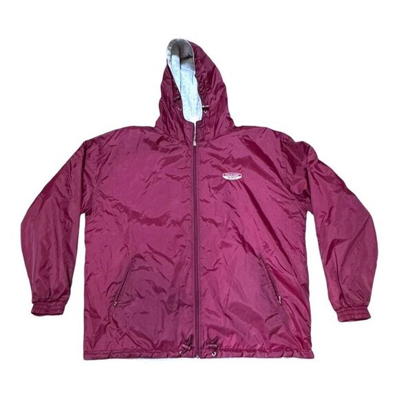 Mackinac Island Souvenir Rain Jacket Nylon Hooded Jacket 2XL Red Windbreaker - Picture 1 of 6